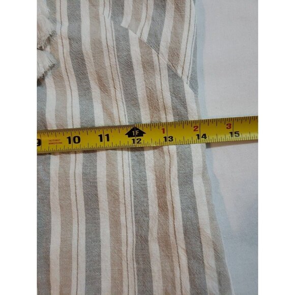 Striped Sleeveless Linen Blend Dress With Tassel Details By Eliza J Size 0 - Picture 15 of 16